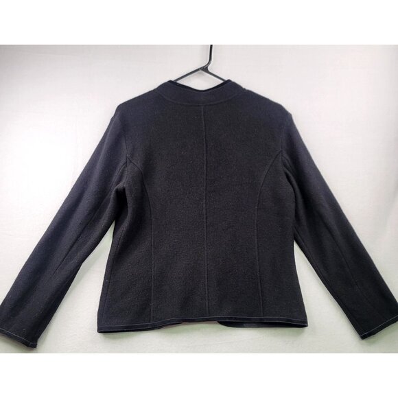 Talbots Petites Black Merino Wool Button-Up Jacket Pockets Medium - Picture 5 of 9